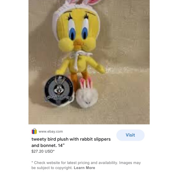 Warner Bros. Tweety Bird Bunny Ears & Slippers - Picture 12 of 13